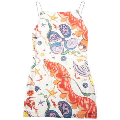 Vintage 2000s Versace Jeans Couture Sea-Life Print Mini Dress Womens Size | Small, Multi