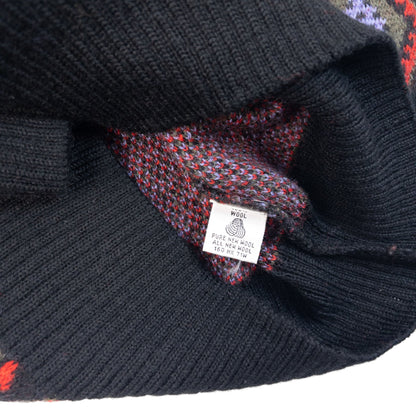 Vintage 80s YSL Yves Saint Laurent Pattern Knit Wool Jumper Size S | Small, Black, Red, Purple, Olive