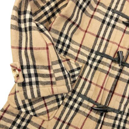 Vintage 2000s Burberry Fleece Lined Nova Check Duffle Jacket Womens Size M | O/S, Beige