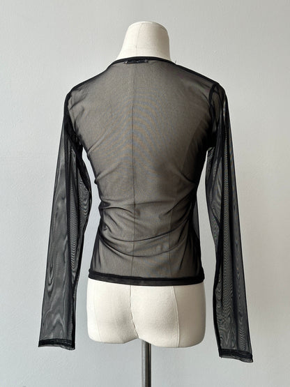 Vintage 1990s Nylom Sheer Cardigan - S