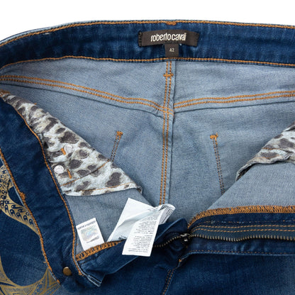 Vintage 2000s Roberto Cavalli Tribal Snake Skinny Jeans Womens Size W30 | W30, Multicoloured