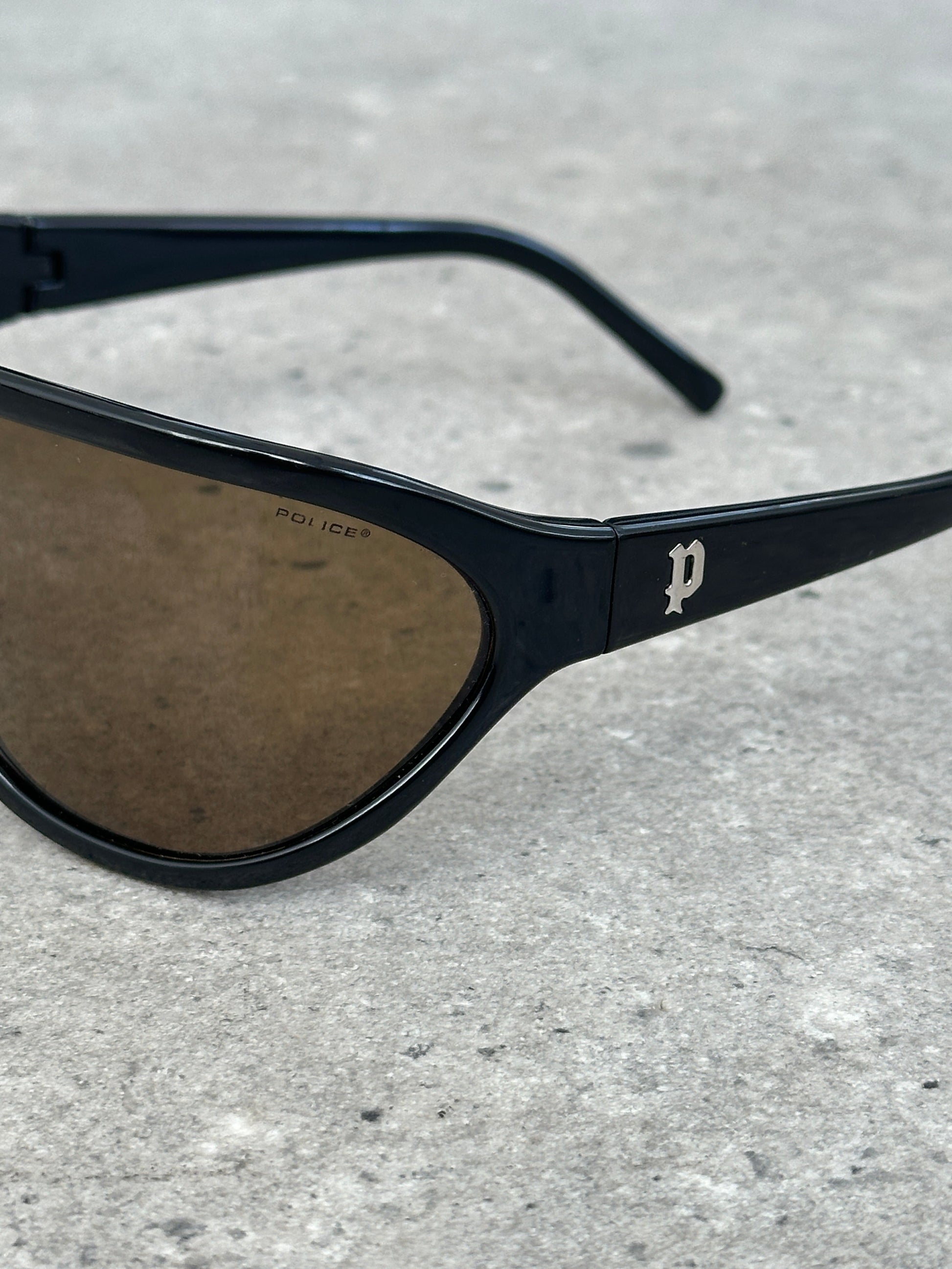 Police 2000s Oversized Shield Wrap Logo Sunglasses