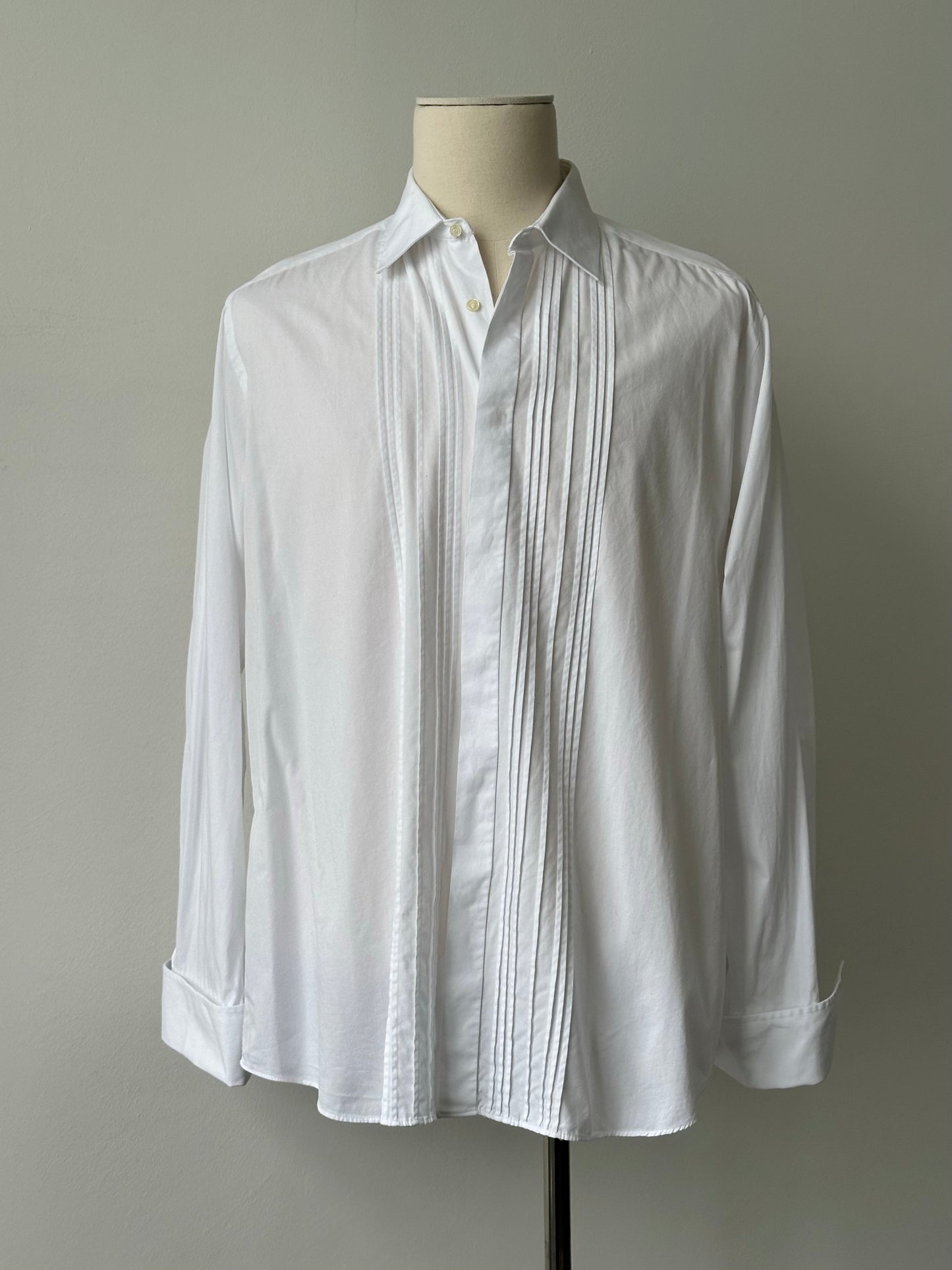 Christian Dior Monsieur 1990s Pure Cotton Tuxedo Dress Shirt - L