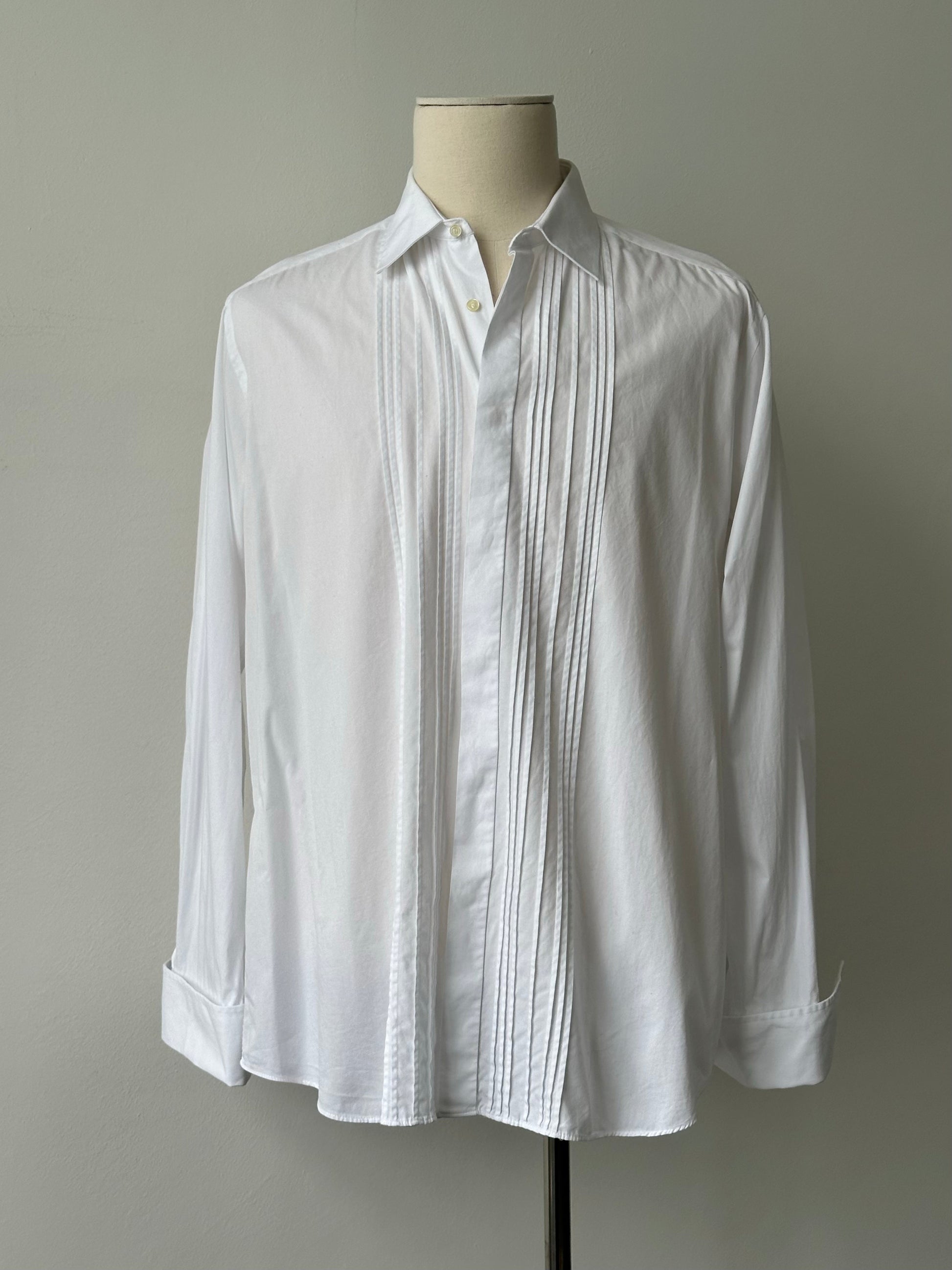 Christian Dior Monsieur 1990s Pure Cotton Tuxedo Dress Shirt - L