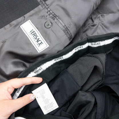 Vintage 2000s Versace Collection Jacket & Trousers Suit Set Size XL | XL, Grey