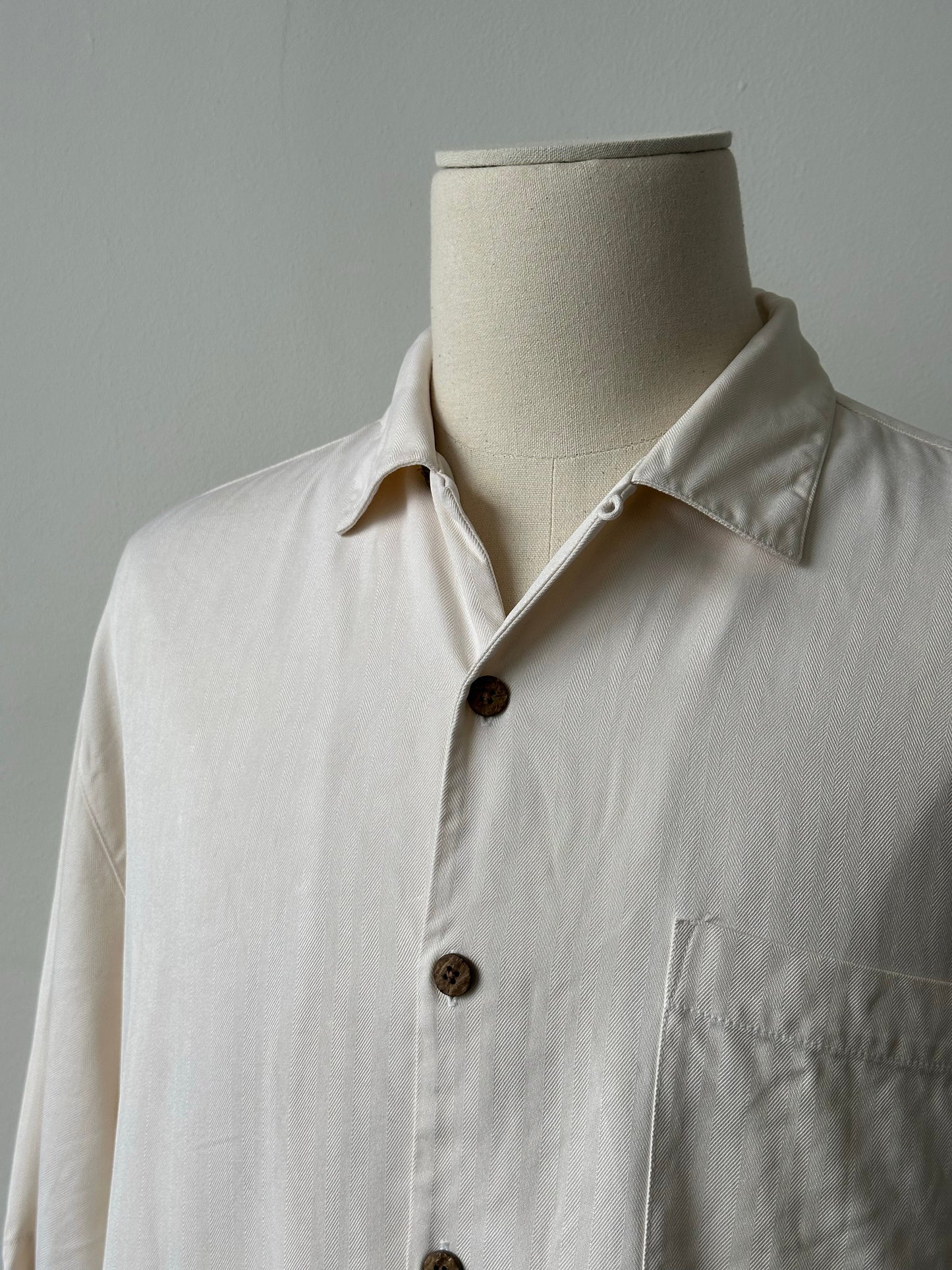 Vintage 1990s Pure Silk Short Sleeve Shirt - L