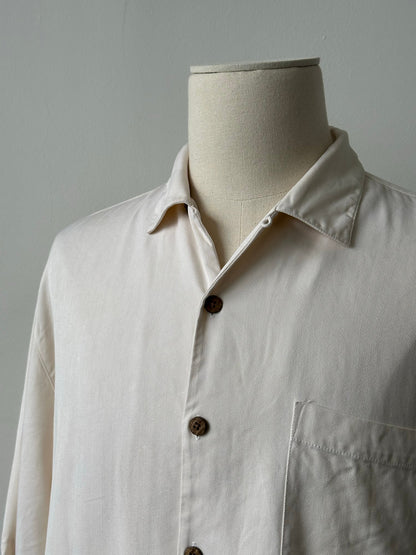 Vintage 1990s Pure Silk Short Sleeve Shirt - L