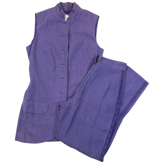 Vintage 90s Gianni Versace Versus Sleeveless Jacket & Trousers Set Womens Size XS | XS, Purple