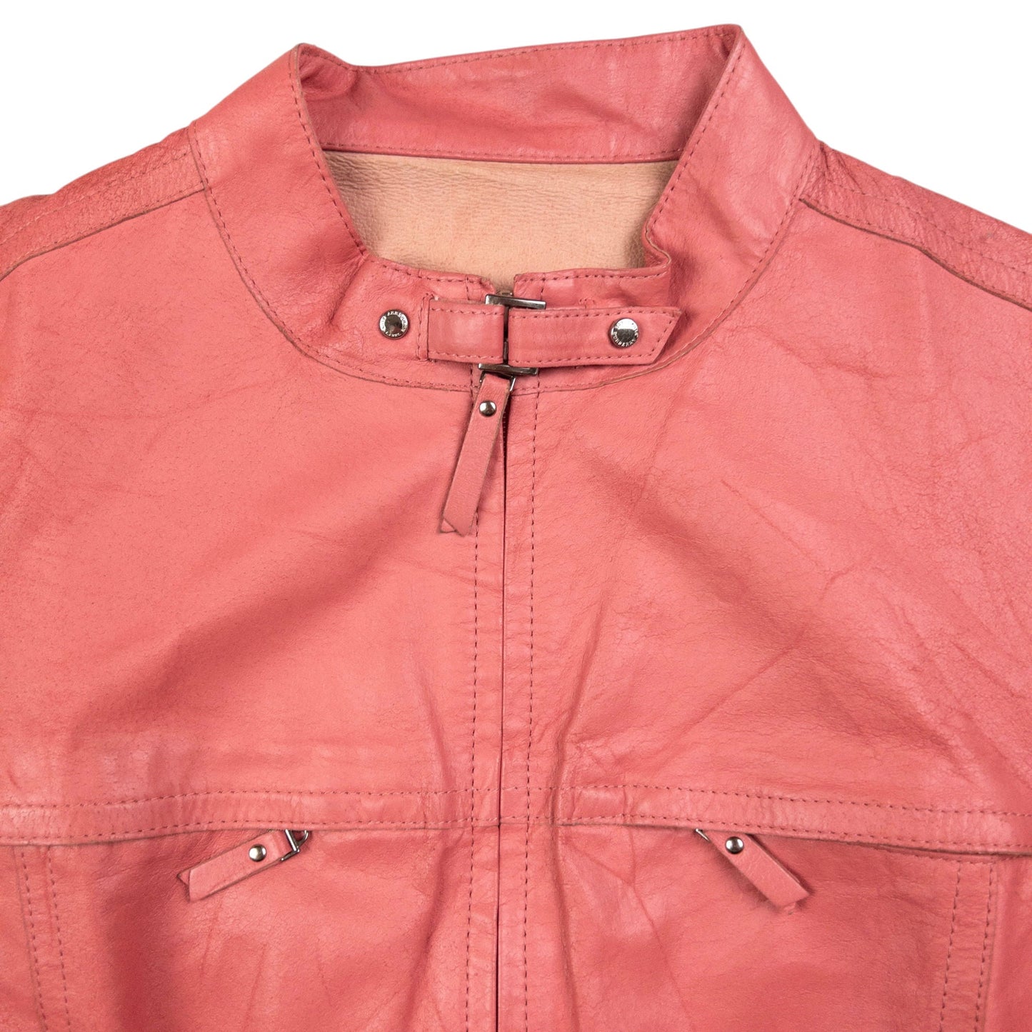 Vintage Burberry Blue Label Zip Up Leather Jacket Womens Size S