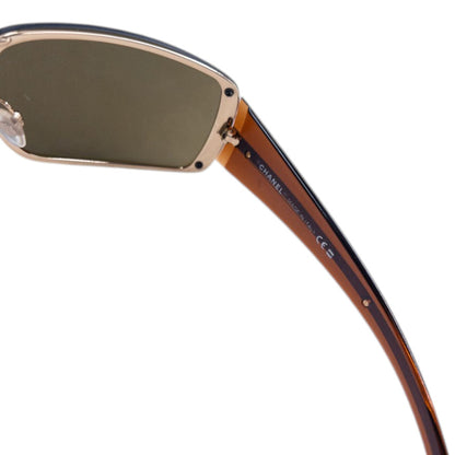 Vintage 2000s Chanel Sunglasses | O/S, Black, Brown, Gold