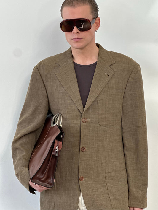 Hugo Boss x Loro Piana 1990s Pure Wool Single Breasted Blazer - 46R