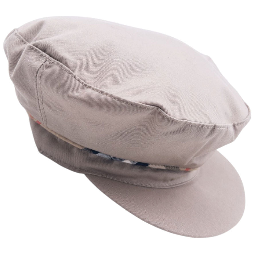 Vintage 80s Burberry Newsboy Hat Size M | O/S, Beige