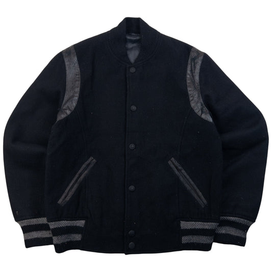 Vintage 2000s PPFM Wool Varsity Bomber Jacket Size S | Small, Black