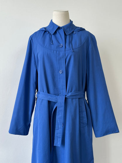 London Fogg 1980s Cotton Hooded Belted Trench - M