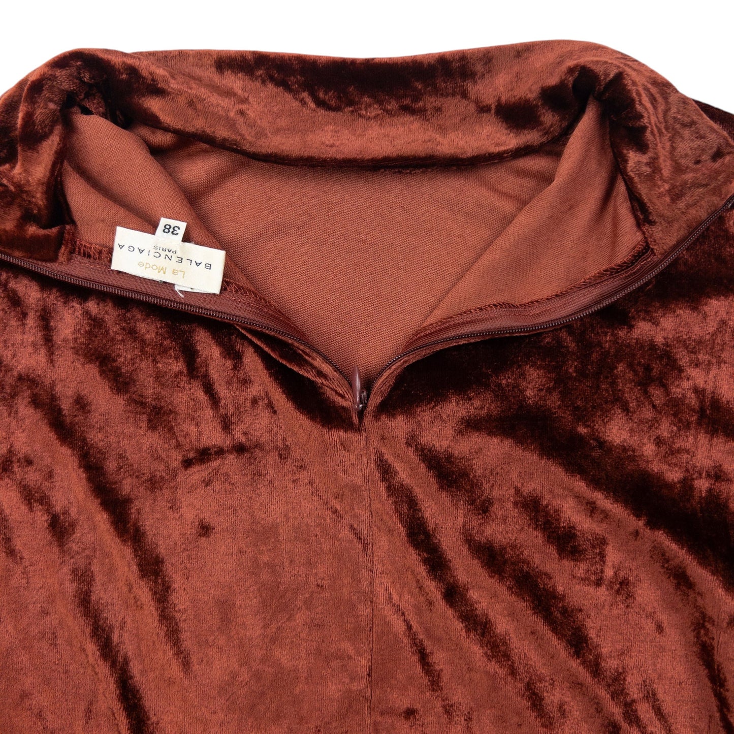 Vintage 90s Balenciaga Velour Long Sleeve Top Womens Size S | Small, Brown