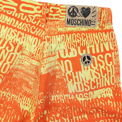 Vintage 90s Moschino Jeans Logo Text Print Trousers Size W29 | W29, Multicoloured