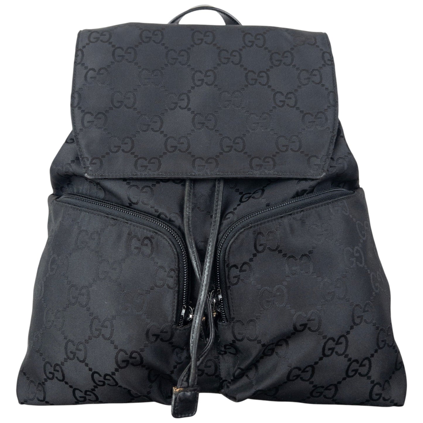 Vintage 2000s Gucci Monogram Bucket Backpack | O/S, Black