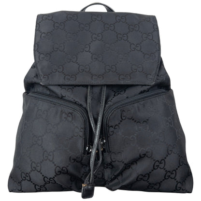 Vintage 2000s Gucci Monogram Bucket Backpack | O/S, Black