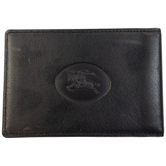Vintage 90s Burberry Leather Card Holder | O/S, Black