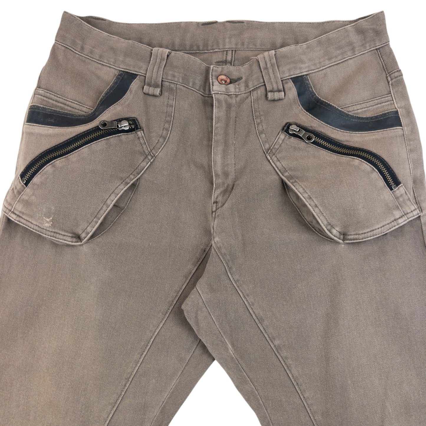 Vintage 2000s PPFM Curved Stacked Leg Denim Jeans Size W33 | W33, Beige