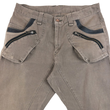 Vintage 2000s PPFM Curved Stacked Leg Denim Jeans Size W33 | W33, Beige