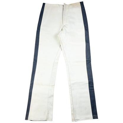Vintage Katharine Hamnett Leather Trousers Size W30 | Medium, White, Navy