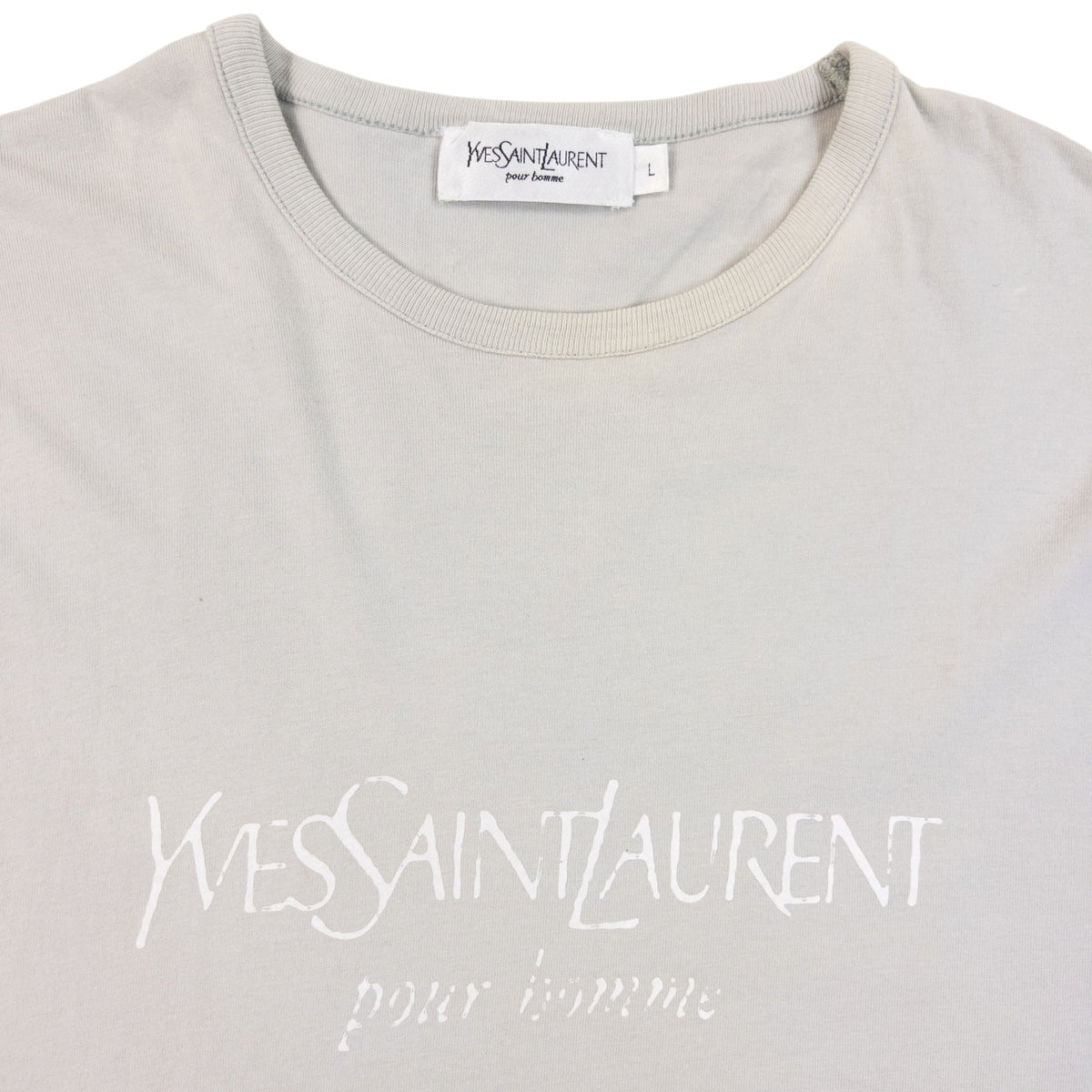 Vintage 2000s YSL Yves Saint Laurent Long Sleeve T Shirt | Medium, Grey