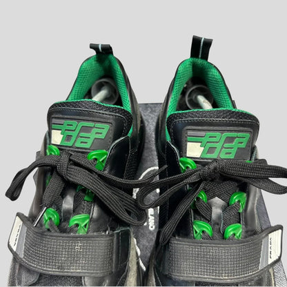 Prada 2018 Mechano Mercurio Verde Rubber + Leather Logo Trainers - UK11/11.5