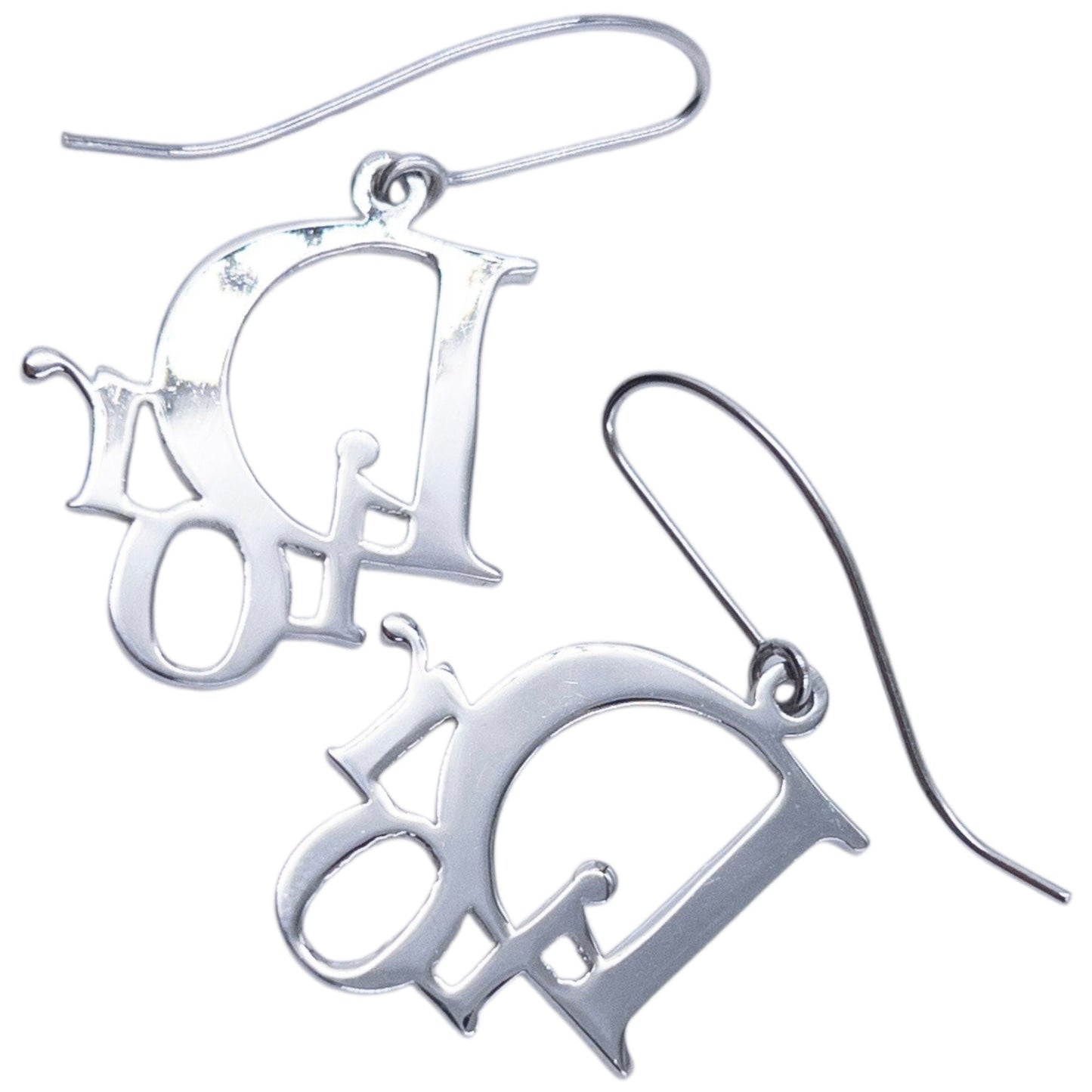 Vintage 2000s Dior Silver Logo Earrings | O/S, Grey