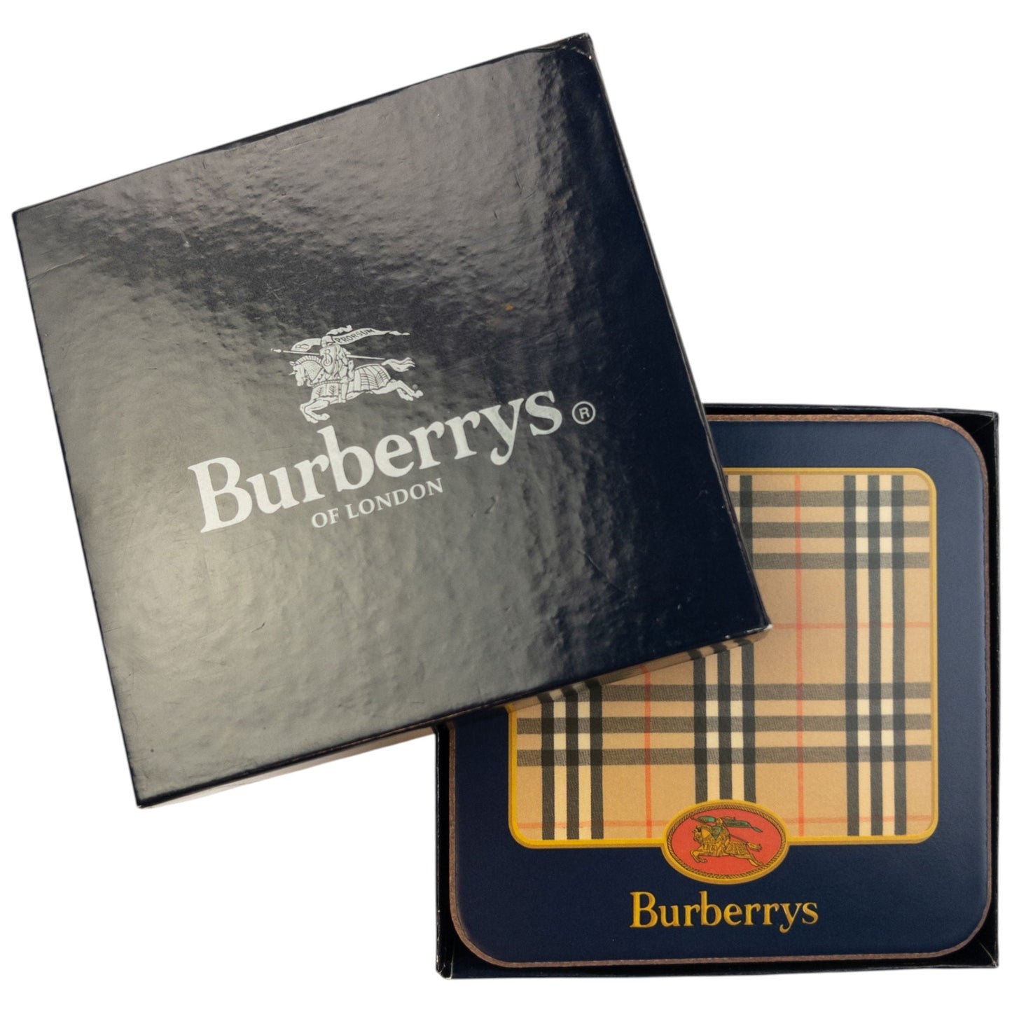 Vintage 90s Burberry Nova Check Coasters | O/S, Beige, Black, Red