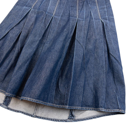 Vintage 2000s Levi's Pleated Back Denim Skirt Womens Size W26 | W26, Blue