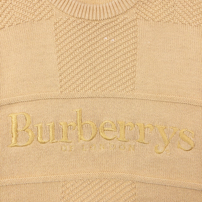 Vintage 90s Burberry Embroidered Knit Jumper Size M