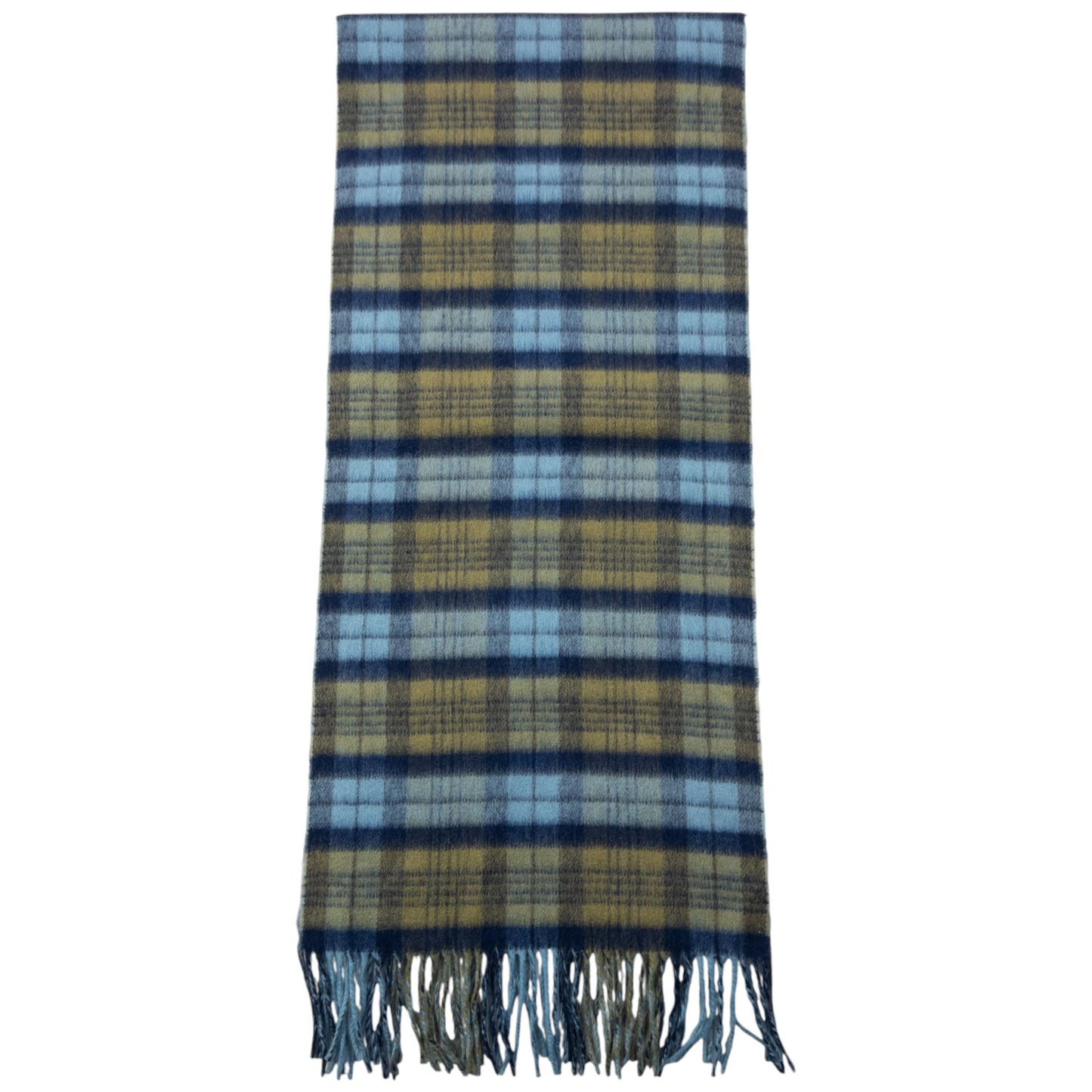 Vintage 90s Pierre Balmain Checkered Wool Tassel Scarf | O/S, Multicoloured