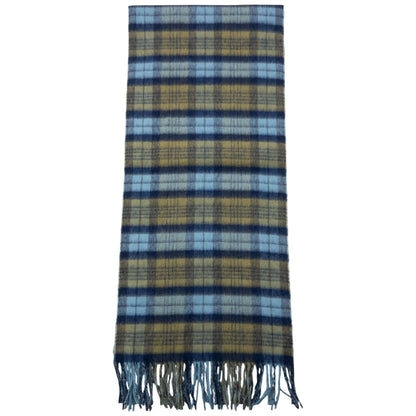 Vintage 90s Pierre Balmain Checkered Wool Tassel Scarf | O/S, Multicoloured