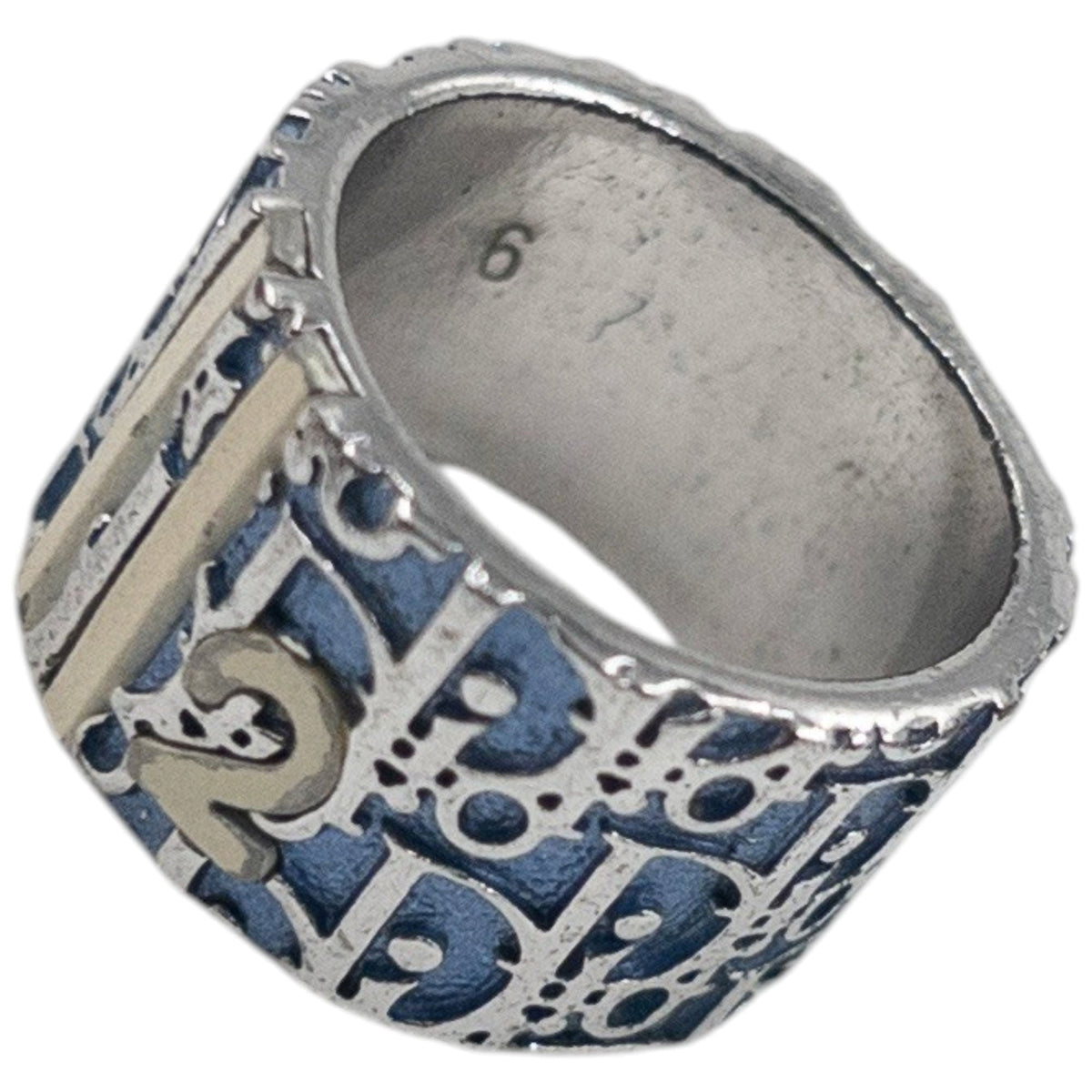 Vintage 2000s Dior Monogram Number Ring | O/S, Blue