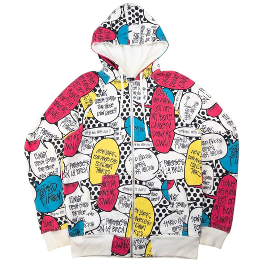 Vintage Stussy Speech Bubble Zip Up Hoodie Size M