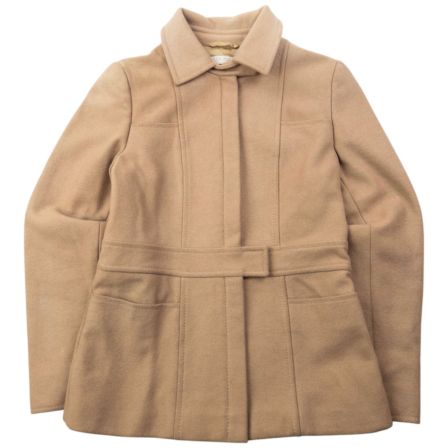 Vintage 2000s Miu Miu Wool Jacket Womens Size M | Medium, Beige