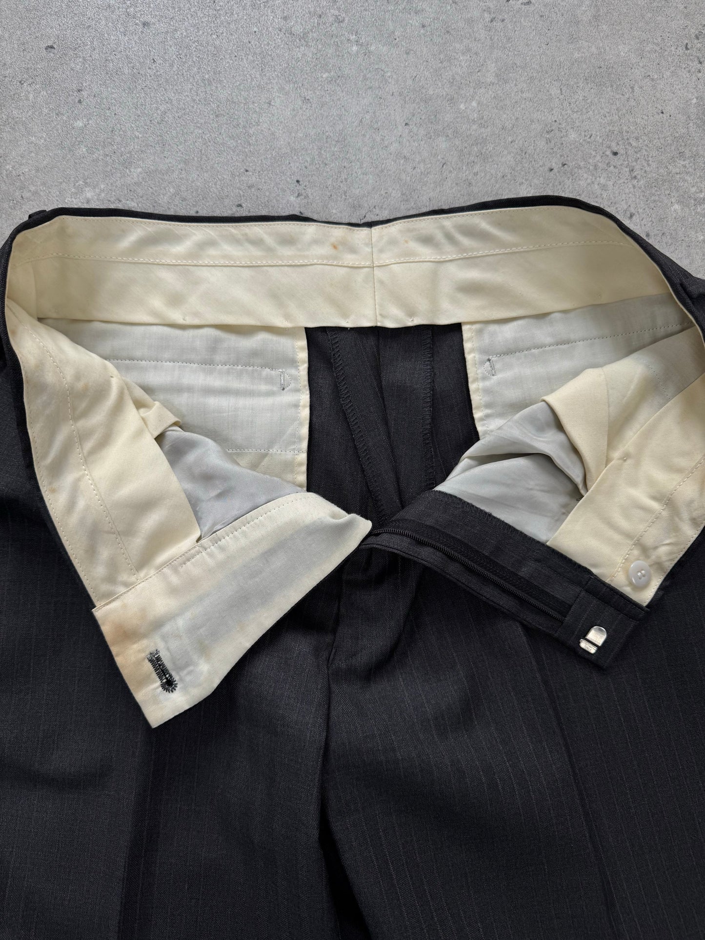 Loro Piana x Durban 1990s Pure Wool Double Breasted Stripe Suit - 38R/W30