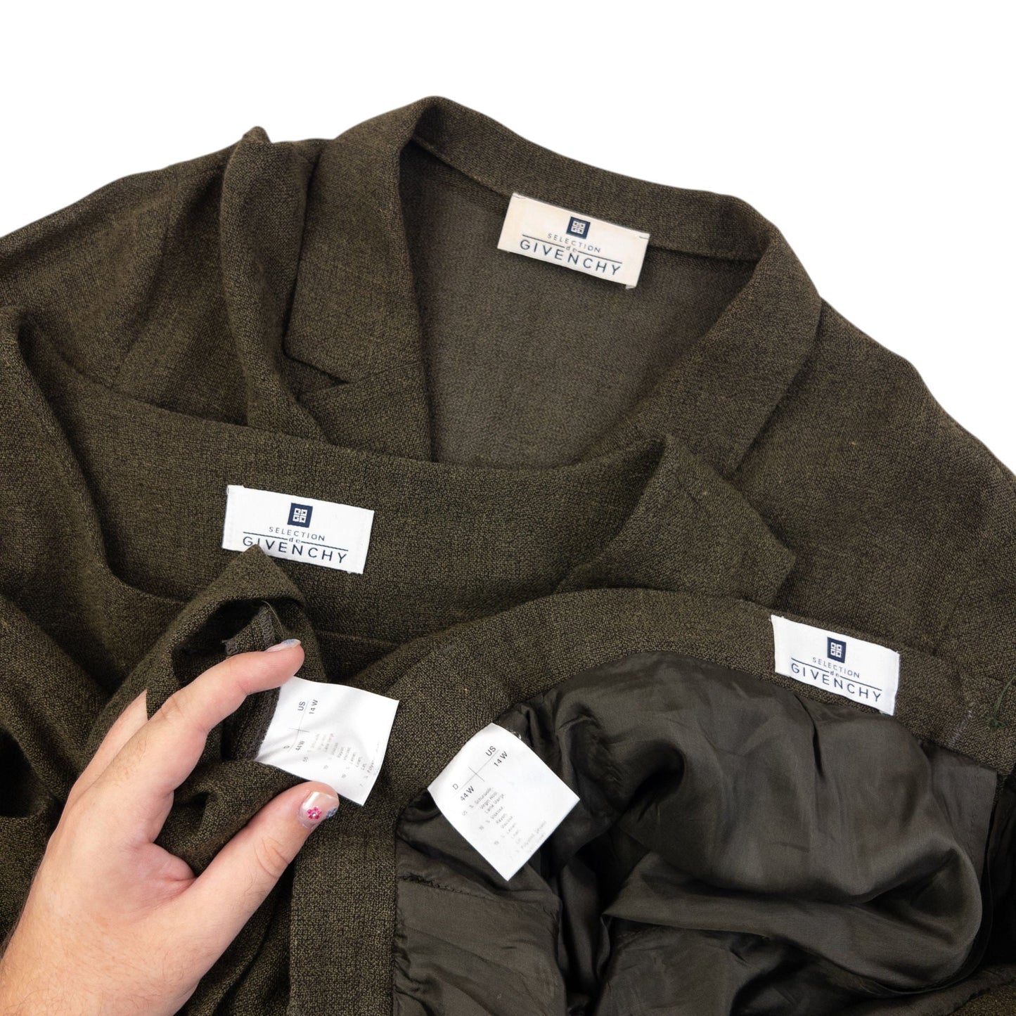 Vintage 90s Givenchy Shirt & Top & Trousers Matching Set Womens Size L | Medium, Grey