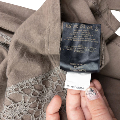 Vintage Burberry Lace Detail Long Sleeve T Shirt Size S | Small, Beige