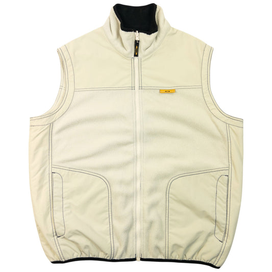 Vintage 2000s Oakley Zip Up Fleece Gilet Size M | Medium, Cream