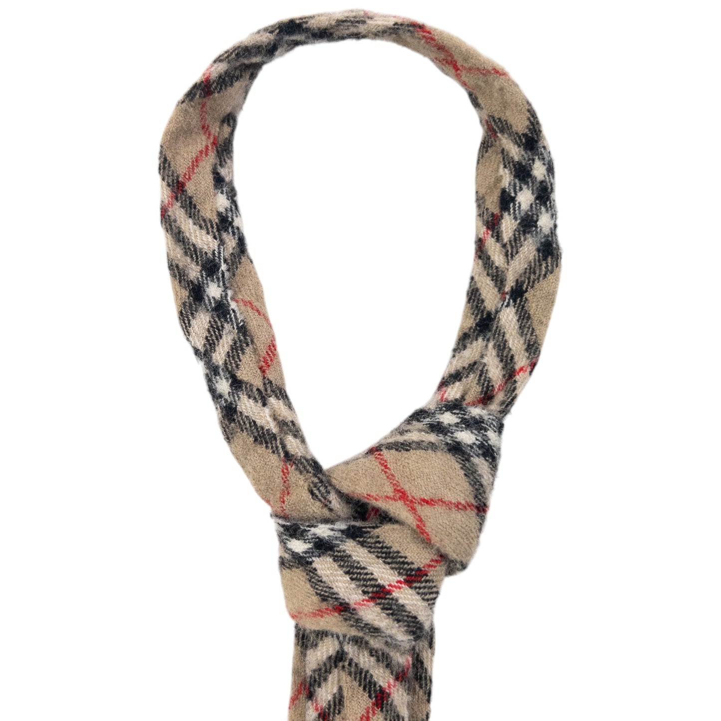 Vintage 90s Burberry Nova Check Wool Tie | O/S, Beige