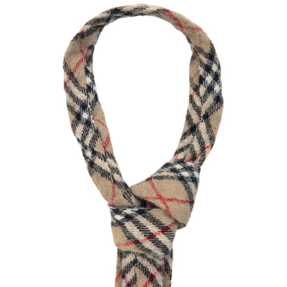 Vintage 90s Burberry Nova Check Wool Tie | O/S, Beige
