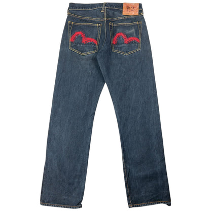 Vintage Evisu Double Gull Embroidered Japanese Denim Jeans Size W29