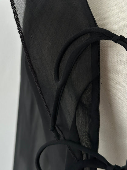 Vintage 1990s Sheer Tie Top - S