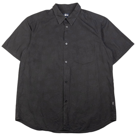 Vintage Stussy Dice Print Short Sleeve Button Up Shirt Size XL