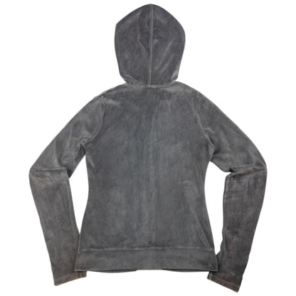 Vintage Burberry Ruched Velour Zip Up Hoodie & Joggers Set Womens Size S