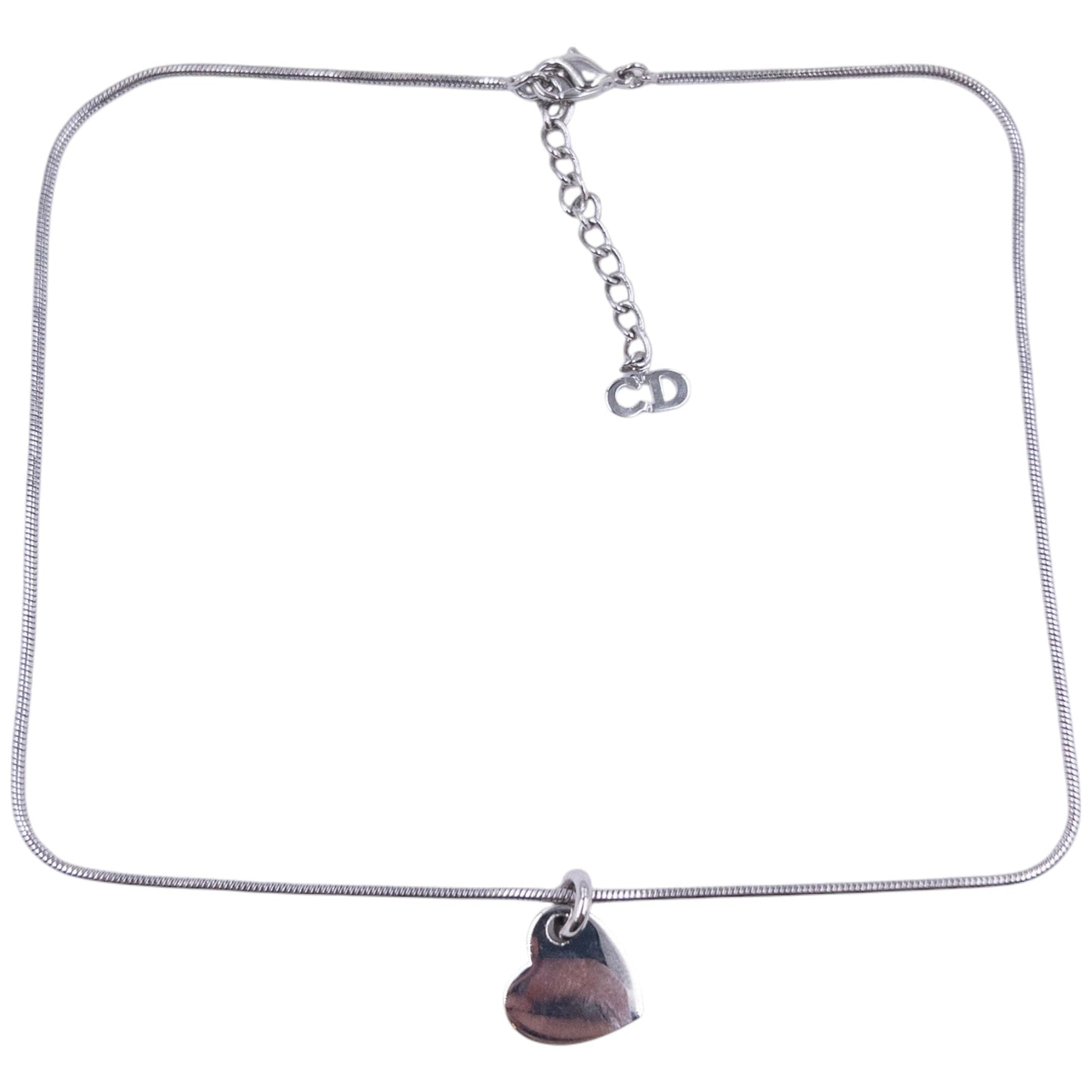 Vintage Dior Silver Heart Charm Necklace