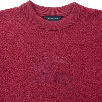 Vintage 2000s Burberry Golf Embroidered Knit Jumper Size M | Medium, Red
