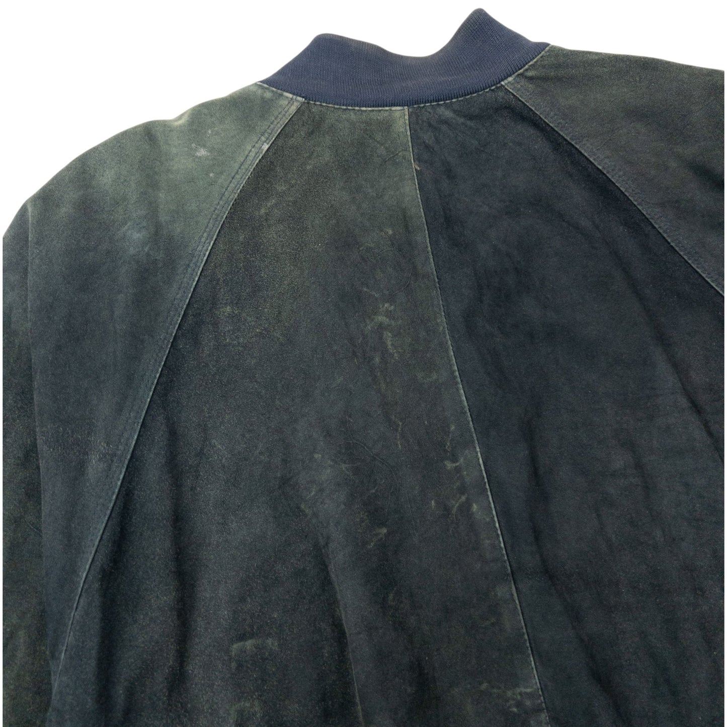 Vintage 90s Hugo Boss Button Up Suede Bomber Jacket Size XL | XL, Green